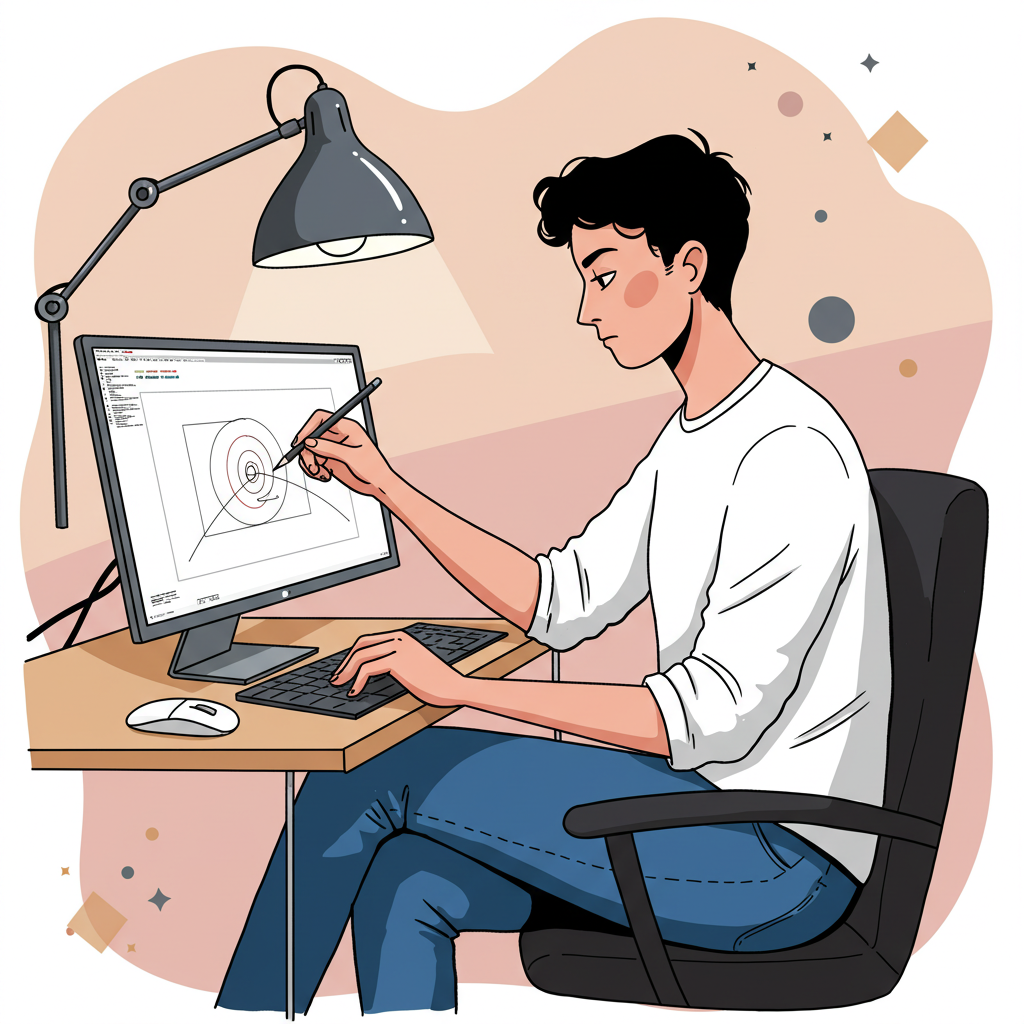 Ragazzo grafico pubblicitario