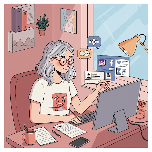 Ragazza social media manager